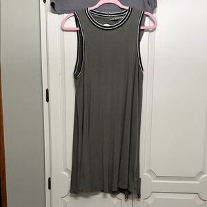 American Eagle Outfitters Olive Dress with Black and White Trim